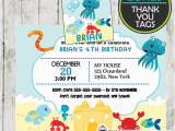 Sea Life Birthday Party Invitations Under the Sea Mermaid Birthday Invitation Personalized