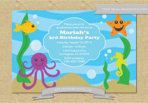 Sea themed Birthday Invitations 301 Moved Permanently