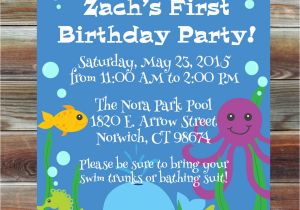 Sea themed Birthday Invitations Ocean theme First Birthday Invitation 1st 2nd 3rd Birthday