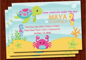 Sea themed Birthday Invitations Under the Sea Birthday Invitation New Design Digital