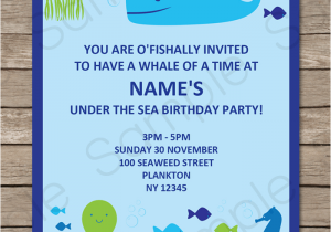 Sea themed Birthday Invitations Under the Sea Party Invitations Birthday Party