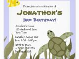 Sea Turtle Birthday Invitations Cute Ocean Sea Turtle Birthday Party Invite 5 25 Quot Square