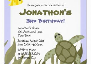 Sea Turtle Birthday Invitations Cute Ocean Sea Turtle Birthday Party Invite 5 25 Quot Square