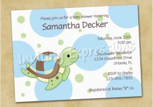 Sea Turtle Birthday Invitations Items Similar to Sea Turtle Baby Shower Invitations In