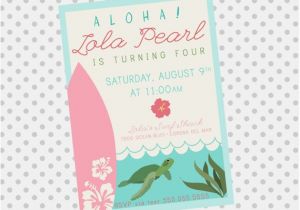 Sea Turtle Birthday Invitations Luau Surf Party Birthday Invite Sea Turtle Party