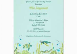 Sea Turtle Birthday Invitations Realistic Sea Turtle Baby Shower or Birthday Party 5×7