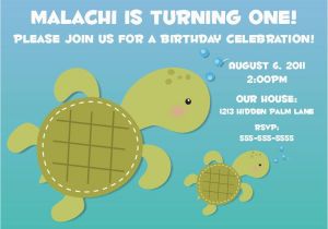 Sea Turtle Birthday Invitations Sea Turtle Birthday Invitation Printable by Photogreetings