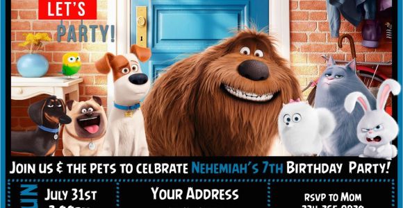 Secret Life Of Pets Birthday Party Invitations 12 the Secret Life Of Pets Birthday Party Invitations