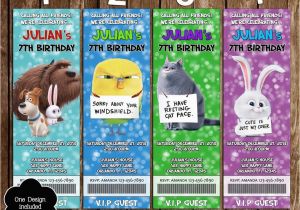 Secret Life Of Pets Birthday Party Invitations Novel Concept Designs Secret Life Of Pets Movie Ticket