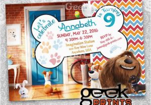 Secret Life Of Pets Birthday Party Invitations Sale Pets Movie theme Birthday Invitation Custom