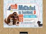 Secret Life Of Pets Birthday Party Invitations Secret Life Of Pets Invitation Secret Life Of Pets Custom