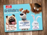 Secret Life Of Pets Birthday Party Invitations Secret Life Of Pets Party Invitation Personalized Digital