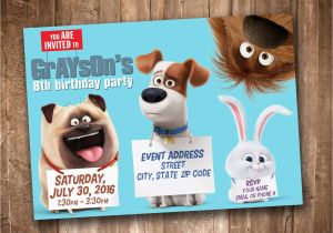 Secret Life Of Pets Birthday Party Invitations Secret Life Of Pets Party Invitation Personalized Digital
