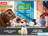 Secret Life Of Pets Birthday Party Invitations the Secret Life Of Pets Birthday Invitation the Secret