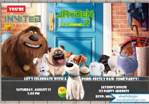 Secret Life Of Pets Birthday Party Invitations the Secret Life Of Pets Birthday Invitation the Secret