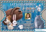 Secret Life Of Pets Birthday Party Invitations the Secret Life Of Pets Birthday Invitation the Secret