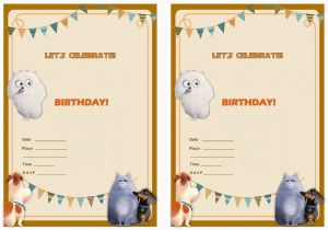 Secret Life Of Pets Birthday Party Invitations the Secret Life Of Pets Birthday Invitations Birthday