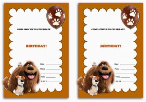 Secret Life Of Pets Birthday Party Invitations the Secret Life Of Pets Birthday Invitations Birthday