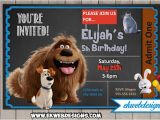 Secret Life Of Pets Birthday Party Invitations the Secret Life Of Pets Movie Birthday Invitations