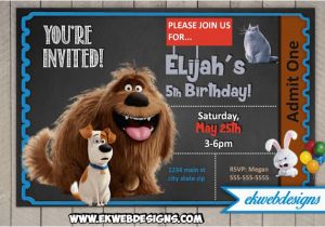 Secret Life Of Pets Birthday Party Invitations the Secret Life Of Pets Movie Birthday Invitations