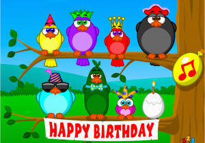 Send A Free Birthday Card by Email Singing Birds Birthday Send Free Ecards From 123cards Com