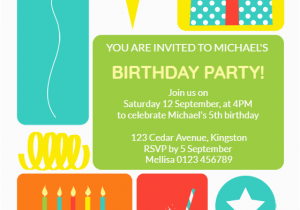 Send Birthday Invitations Online Colorful Childrens Party Free Birthday Invitation