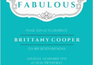 Send Birthday Invitations Online Teal and Fabulous 60th Birthday Invitation Print