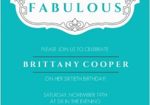 Send Birthday Invitations Online Teal and Fabulous 60th Birthday Invitation Print