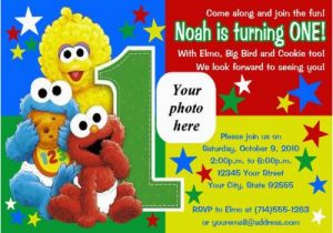 Sesame Street 1st Birthday Photo Invitations Elmo Sesame Street Birthday Party Invitations Drevio