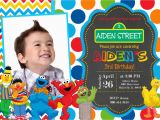 Sesame Street 1st Birthday Photo Invitations Sesame Street Birthday Party Invitation by Prettypaperpixels