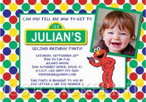 Sesame Street 1st Birthday Photo Invitations Sesame Street Inspired Birthday Photo Invitation Printable