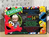 Sesame Street 1st Birthday Photo Invitations Sesame Street Invitation Sesame Street Birthday Invitation