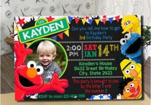 Sesame Street 1st Birthday Photo Invitations Sesame Street Invitation Sesame Street Birthday Invitation