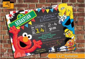 Sesame Street 2nd Birthday Invitations Elmo Invitation Elmo Birthday Invitation Sesame Street