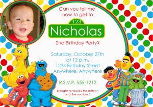 Sesame Street 2nd Birthday Invitations Sesame Street Birthday Invitation