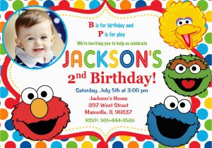 Sesame Street 2nd Birthday Invitations Sesame Street Birthday Party Invitation Digital or Printed