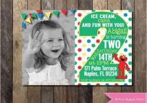 Sesame Street 2nd Birthday Invitations Sesame Street Invitation Elmo Invitation by