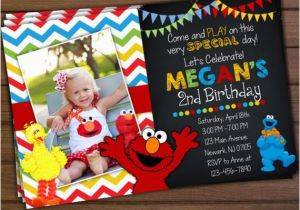 Sesame Street 2nd Birthday Invitations Sesame Street Invitation Elmo Invitation by