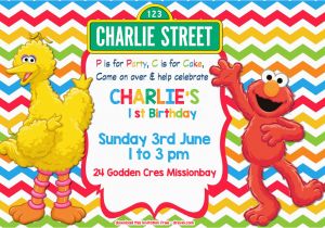 Sesame Street Birthday Invitation Templates Free Sesame Street Colorful Chevron Invitation Template