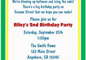 Sesame Street Birthday Invitation Wording Sesame Street Baby Beginning Birthday Invitation Favor