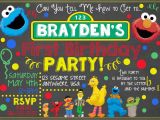 Sesame Street Birthday Invites Sesame Street Chalkboard Invitation Sesame by Letsgetchalky