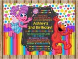 Sesame Street Birthday Party Invitations Personalized Elmo and Abby Birthday Invitations Custom Sesame Street