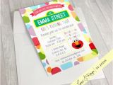 Sesame Street Birthday Party Invitations Personalized Sesame Street Elmo Birthday Invitation Boy Girl Version