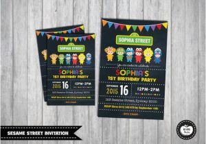 Sesame Street Birthday Party Invitations Personalized Sesame Street Invitation Personalized by Redapplestudio