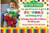 Sesame Street First Birthday Invitations Sesame Street Birthday Invitation Primary Colors Custom