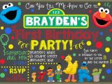 Sesame Street First Birthday Invitations Sesame Street Chalkboard Invitation Sesame by Letsgetchalky