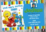 Sesame Street First Birthday Invitations Sesame Street First Birthday Invitation by