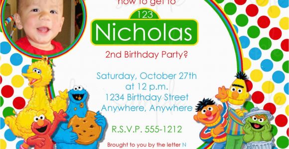 Sesame Street Photo Birthday Invitations Sesame Street Birthday Invitation