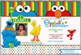 Sesame Street Photo Birthday Invitations Sesame Street Birthday Invitation Photo Invitation