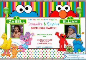 Sesame Street Photo Birthday Invitations Sesame Street Birthday Invitation Sesame Street Joint or